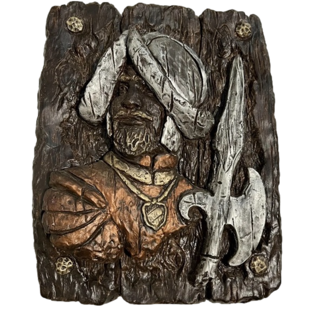 Spanish Conquistador Ceramic 3D Painted Wall Hanging Plaque